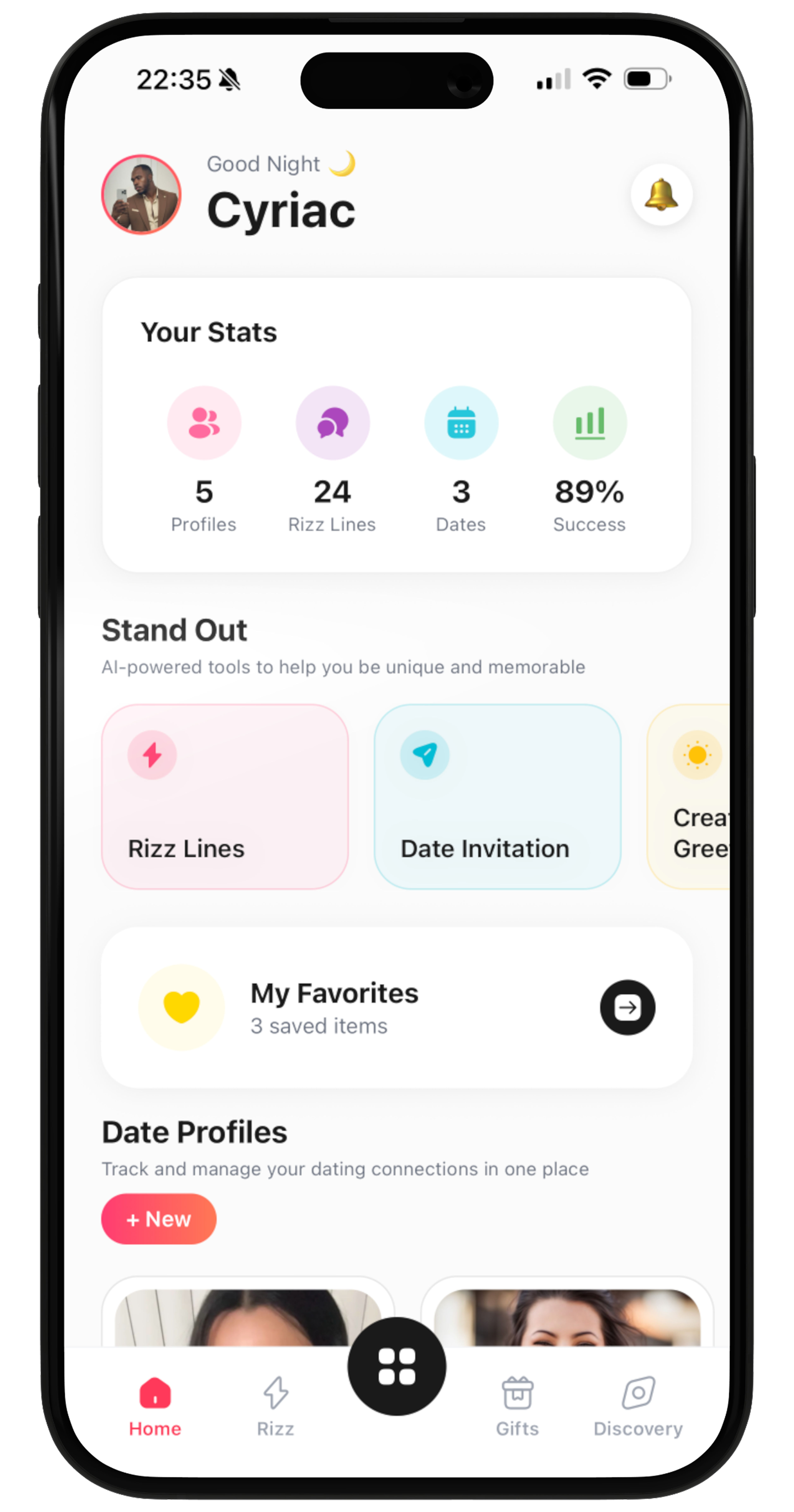 Rizzer App Interface